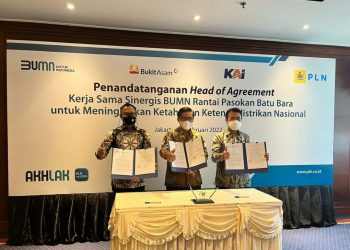 Sinergi BUMN : Amankan Pasokan Batu Bara, PLN Tandatangani HoA Dengan PTBA dan KAI