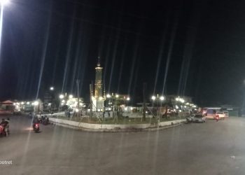 Masyarakat Sekitar Senang, Lampu Plaza Saringan Telah di Hidupkan