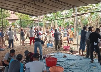 Idul Adha 1443 H,Masjid Al-Mujahiddin Karang Asam Laksanakan Pemotongan Hewan Kurban