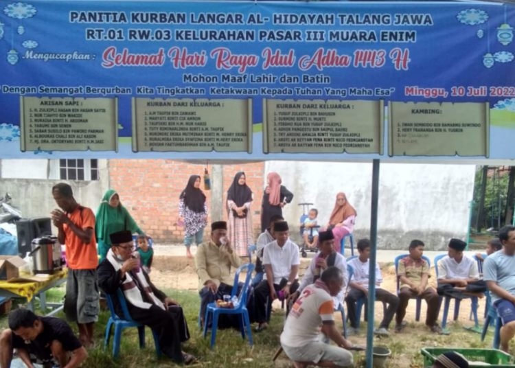Hari Raya Idul Adha 1443 H/10 Juli 2022 M.Langgar Al Hidayah Gelar penyembelihan Hewan Qurban