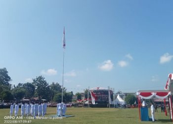 Andrille Martin Pimpin Upacara HUT RI ke 77 Kecamatan Lawan Kidul