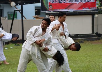 Uji Bela Diri Untuk Kenaikan Pangkat Personel Polres Muara Enim