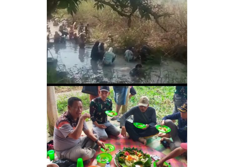 Kades & Masyarakat Desa Guci Laksanakan Tradisi Tahunan” Nanggok Tebat Bersama”