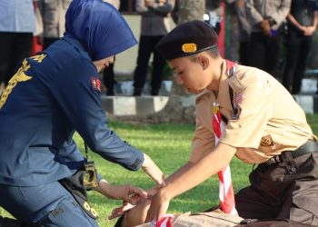 Polres Muara Enim Gelar Latihan BHD Dalam Rangka Hari Bhayangkara ke-77