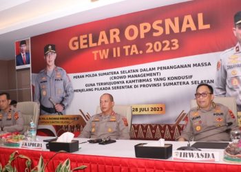 Kapolda Sumsel Pimpin Gelar Opsnal TW.II TA.2023 di Tanjung Enim