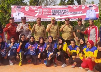 Semarak HUT RI ke-78, Antusias Masyarakat Ujanmas Lama Ikuti Turnamen Bola Voli Tingkat Kecamatan Ujanmas