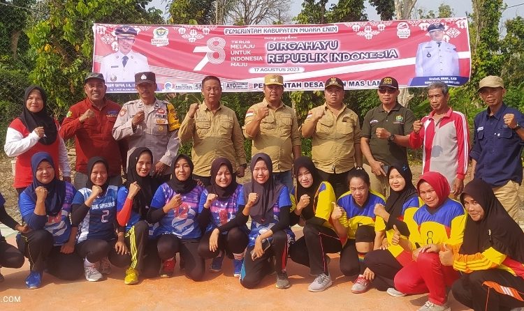 Semarak HUT RI ke-78, Antusias Masyarakat Ujanmas Lama Ikuti Turnamen Bola Voli Tingkat Kecamatan Ujanmas