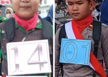 M.Rafa al-Fatih Putra Siswa MIN 1 Muara Enim Berharap Regunya Juara Walau Dibawah Terik Matahari
