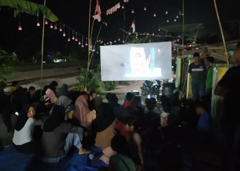 Semarak HUT RI ke-78, Dusun 04 Ujanmas Baru Gelar Layar Tancap