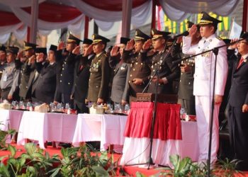Kapolres Muara Enim Bersama Forkopimda Ikuti Upacara HUT RI ke-78 di Lapangan Merdeka Muara Enim