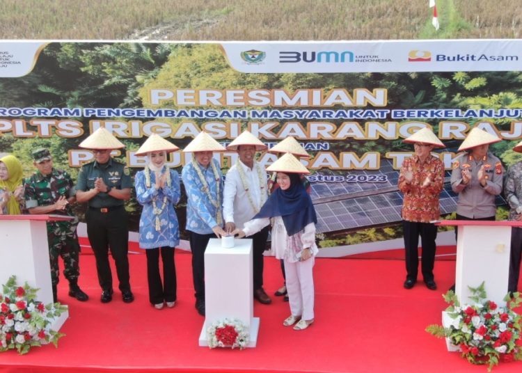HUT RI ke-78, PTBA Resmikan PLTS Irigasi Desa Karang Raja