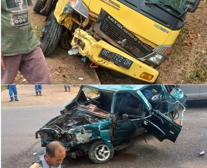 Laka Adu Kambing Truk Vs Kijang di Rambang Niru Muara Enim