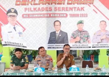 Deklarasi Damai Pilkades Serentak Gelumbang, Cakades Nyatakan Siap Kalah & Siap Menang