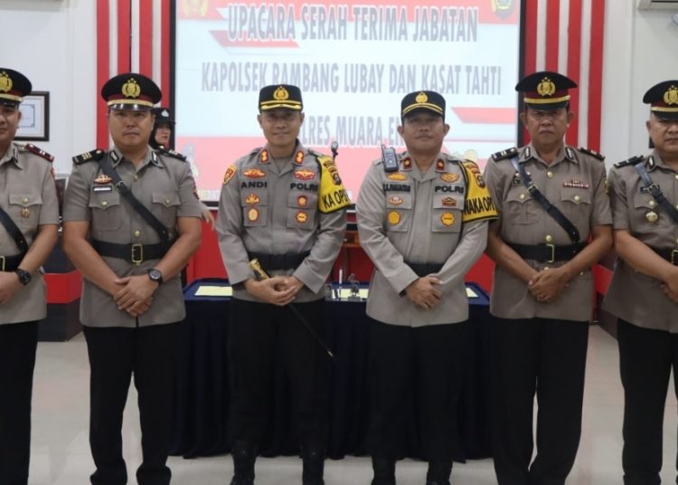 Polres Muara Enim Gelar Sertijab Kapolsek Rambang Lubai dan Kasat Tahti