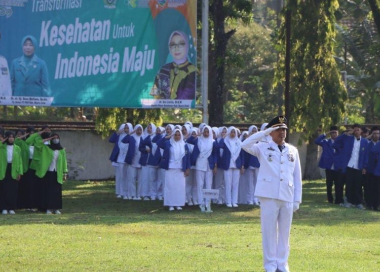 Polres Muara Enim Mengikuti Upacara Hari Jadi Kabupaten Muara Enim ke-77 Tahun 2023