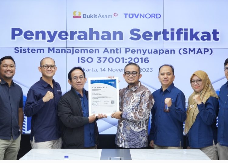 Bukit Asam (PTBA) Sukses Pertahankan Sertifikasi Sistem Manajemen Anti Penyuapan