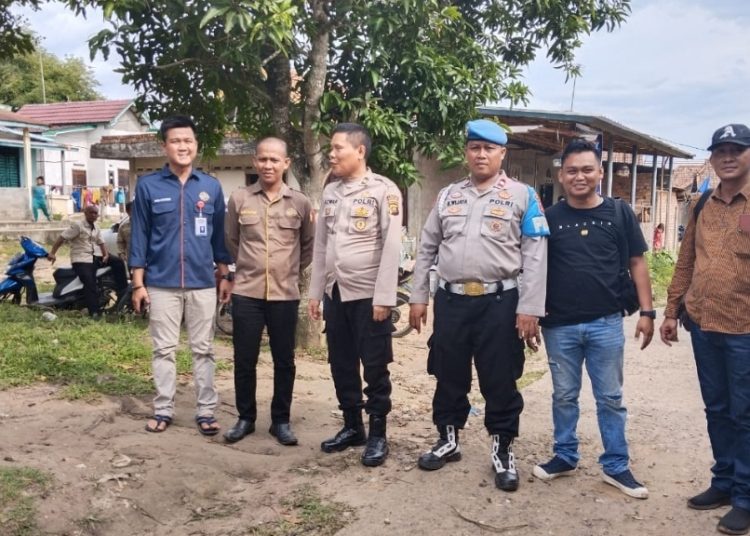 Polres Muara Enim Lakukan Giat Pengamanan Kampanye Caleg Pemilu 2024 di Gelumbang