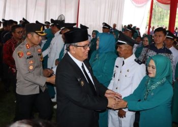 Polres Muara Enim Lakukan Pengamanan Pelantikan Kades Se-Kabupaten Muara Enim