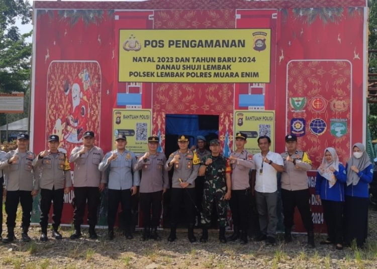 Kapolres Muara Enim Tinjau Obyek Wisata dan Posko PAM Nataru Danau Shuji Lembak