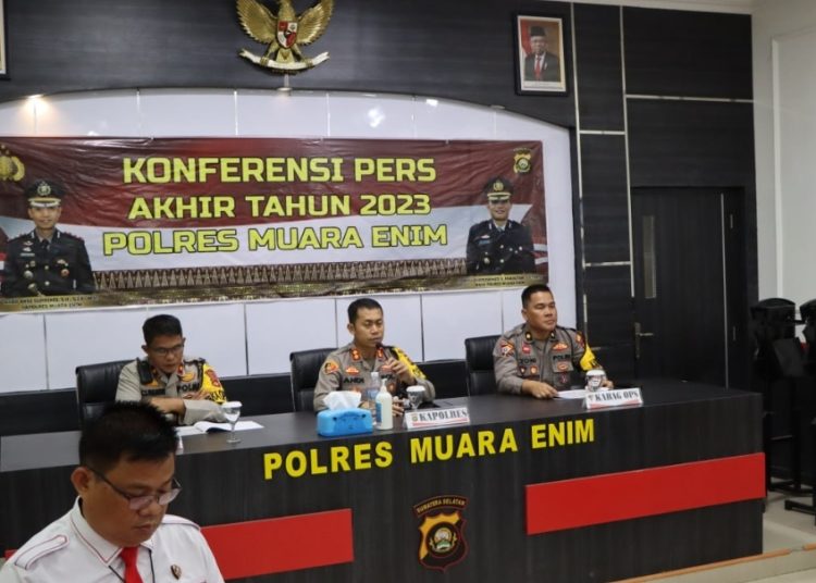 Pres Release Akhir Tahun 2023 Polres Muara Enim, Ini Informasinya