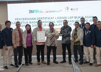 Terima Lisensi BNSP, LSP Bukit Asam Bisa Jalankan Uji Kompetensi Mandiri