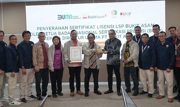 Terima Lisensi BNSP, LSP Bukit Asam Bisa Jalankan Uji Kompetensi Mandiri