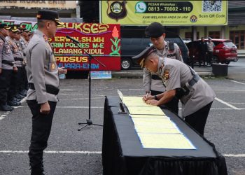 Kapolres Muara Enim Pimpin Sertijab dan Berpesan Jaga Netralitas Pemilu