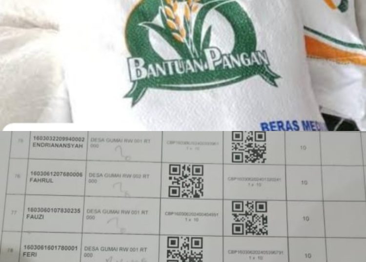 Diduga Oknum Kades Dapat Jatah Beras Bulog 10 KG, Warga Gumai Gelumbang Protes