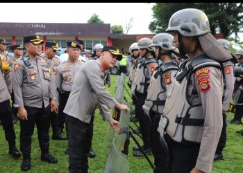 Kapolres Muara Enim Pimpin Apel Kesiapan Personil, Ranmor dan Peralatan Dalmas
