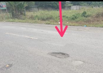 Kembali Rusak, Waspada Dijalan Kawasan Depan SPBU Lembak Kerap Memakan Korban