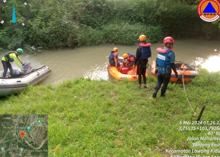 Dua Bocah Tenggelam Diperairan Sungai Enim Belum Ditemukan Team Penyelamat