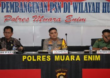 Rapat Koordinasi Progress Pembangunan Proyek Strategis Nasional di Wilayah Hukum Polres Muara Enim