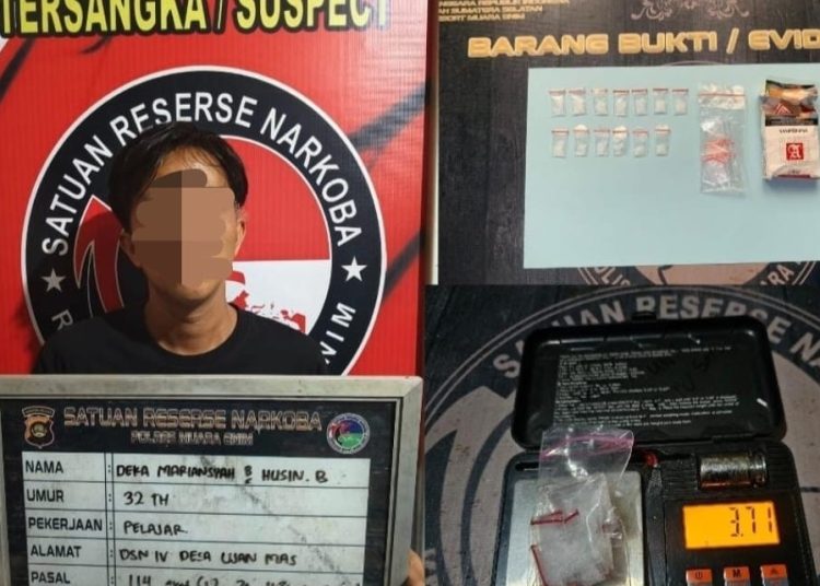 Pelaku Narkotika Dipinggiran Rel Kereta Api Kawasan Ujan Mas Muara Enim Diringkus