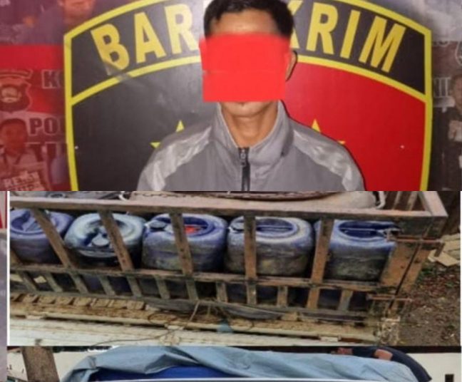 Sat Reskrim Polres Muara Enim : Ringkus Tersangka Penyalahgunaan BBM di Jalan Lintas