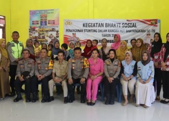 Baksos Pada Anak Penderita Stunting oleh Polres Muara Enim : Dalam rangka HUT Bhayangkara ke 78 Tahun 2024