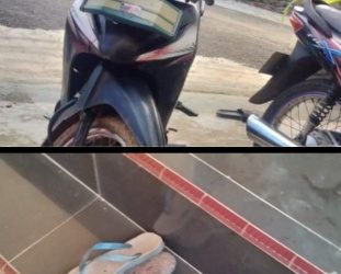 Wartawan Muara Enim Kehilangan Motor Honda Revo Fit, Sandal Pelaku Diduga Tertinggal