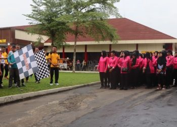 Polres Muara Enim Gelar Olahraga Bersama Dalam Rangka Hari Bhayangkara ke-78
