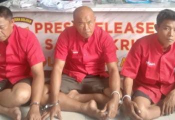 Jumpa Pers Polres Muara Enim Ungkap Kasus Pelaku Perampokan Gaji Karyawan